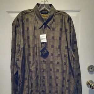 NWT Jack Lipson Signature Olive Checked  Shirt LT